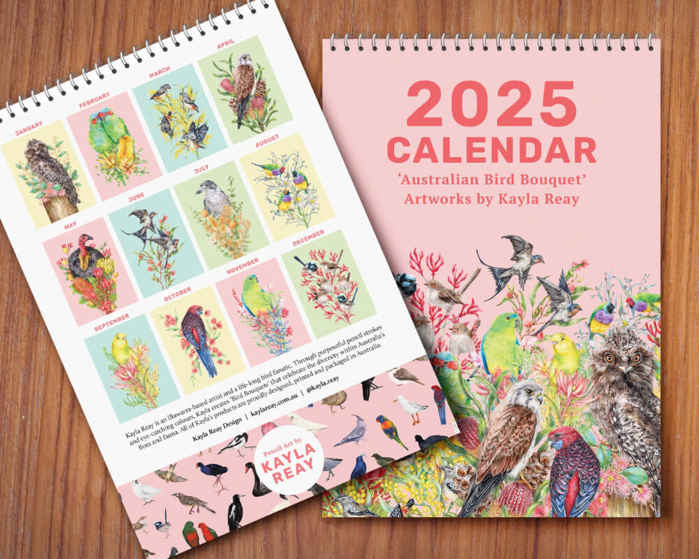 Australian Bird Bouquets 2025 Calendar by Kayla Reay
