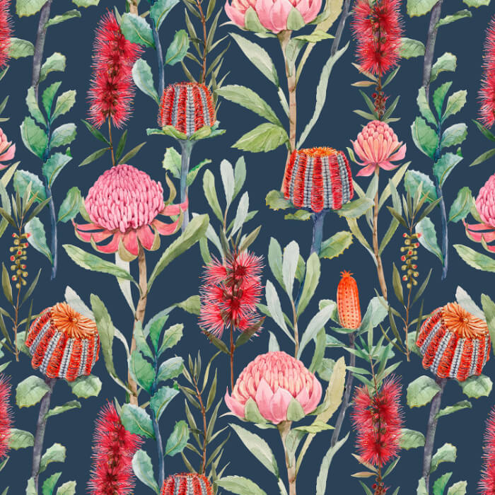 Aussie Allovers Floral Delight Navy