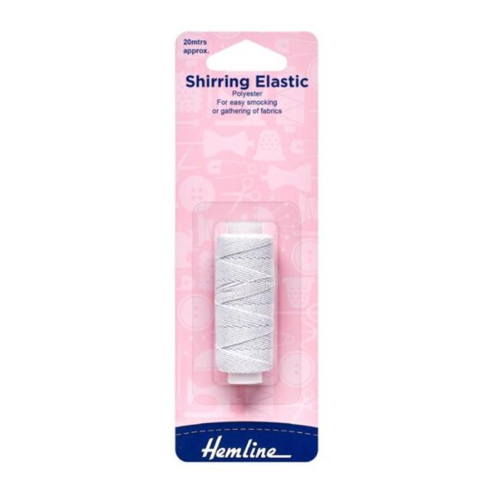  Elastic Shirring 0.75mm x 20m White