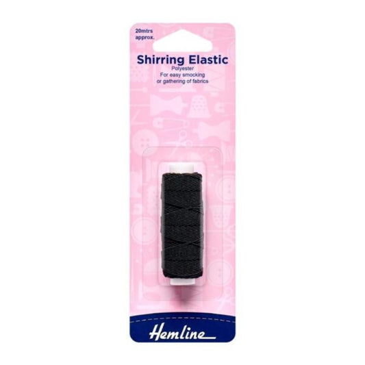 Hemline Elastic Shirring 0.75mm x 20m Black