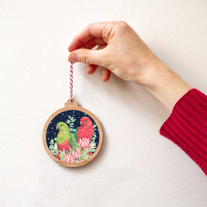 Eucalypt Christmas Ornament - Australian King Parrots