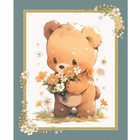 Adorable Bear Nursery Fabric Panel
