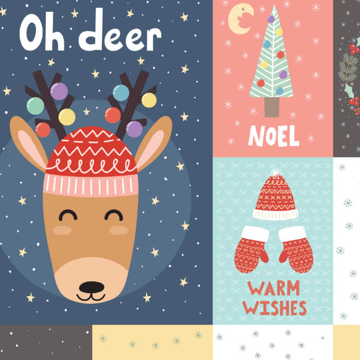 Oh Deer Christmas Fabric Panel
