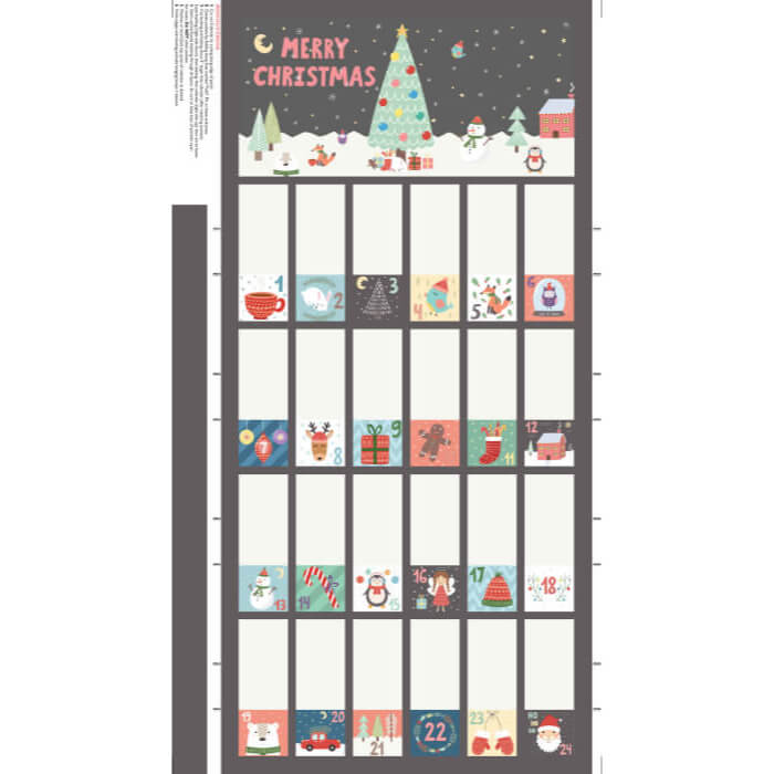 Christmas Advent Calendar Fabric Panel