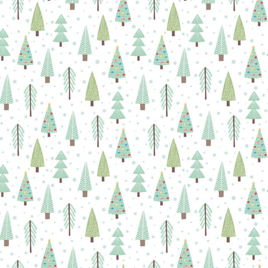 Oh Deer Festive Christmas Trees fabric