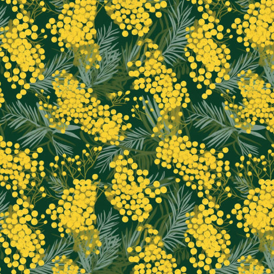 Nora's Natives - Golden Wattle on Green