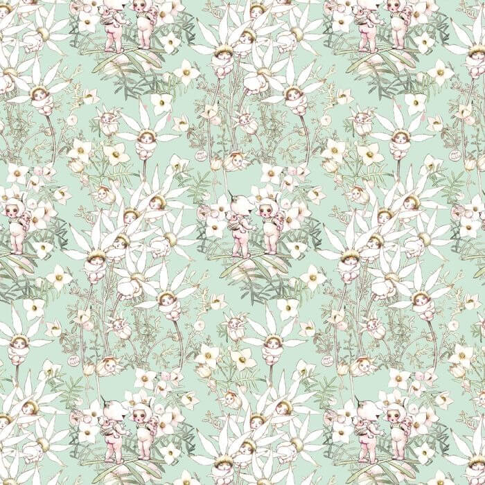 May Gibbs Pastel Flowers Mint